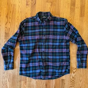 Lands' End Colorful Plaid Button-Up Shirt